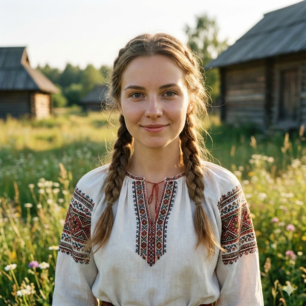 Woman in traditional embroidered dress